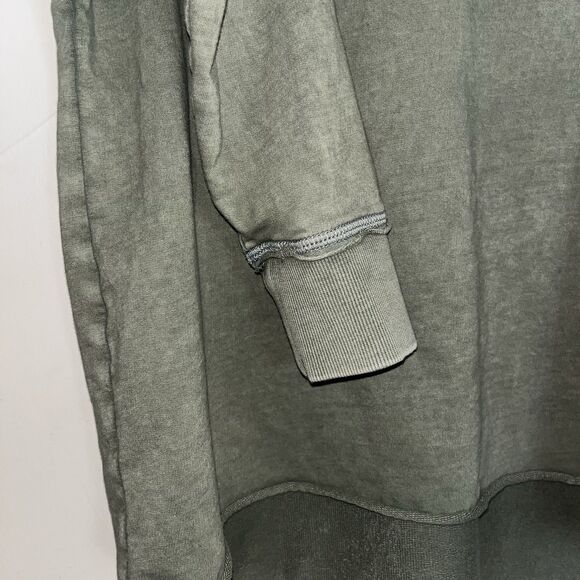 Aerie Olive Green Crew Neck Raw Edge Sweatshirt, Drop‎ Sleeve, Relaxed Fit XS - Picture 4 of 12